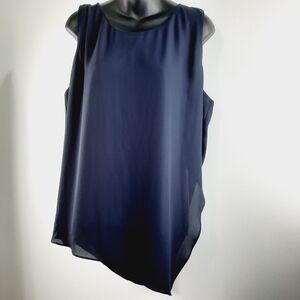 Elegant Navy Sleeveless Tunic Top